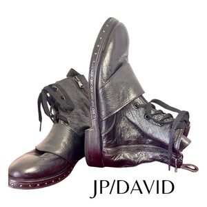 JP DAVID BLACK LEATHER ANKLE BOOT (SZ 37 - 6) (EUC)